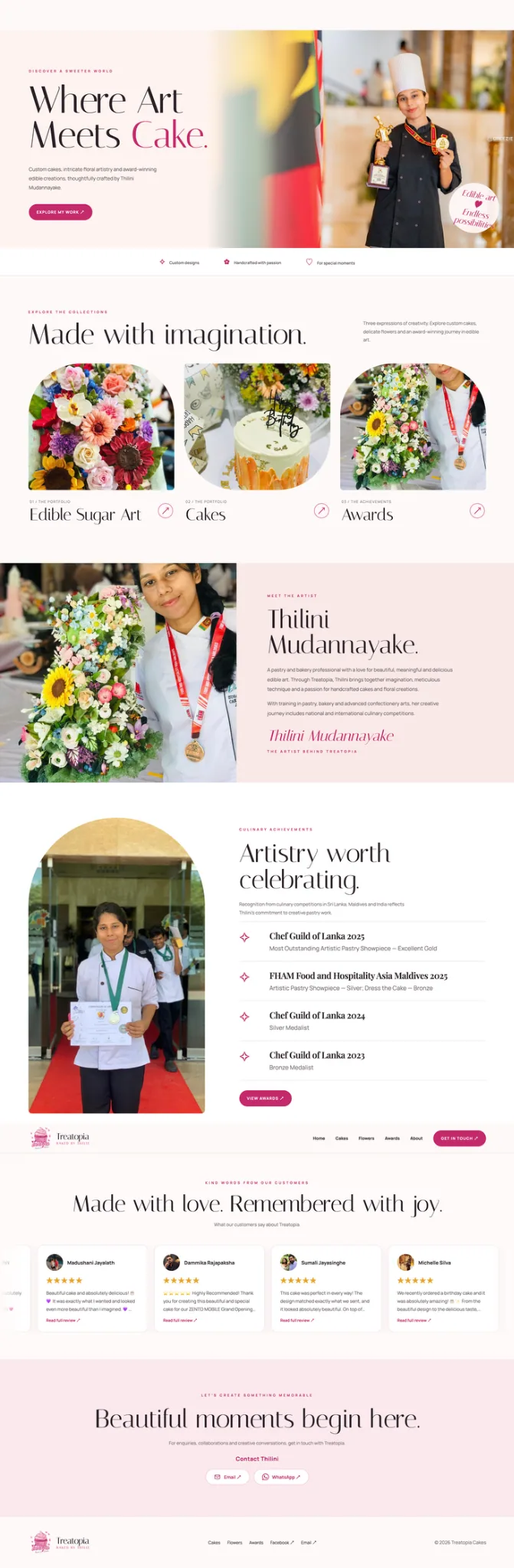 Narrow-screen preview of the website